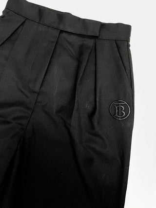 Burberry Black Liza Trousers with TB Embroidery