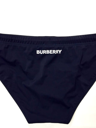Burberry Navy Blue Swim Briefs with Brand Name Logo in the back