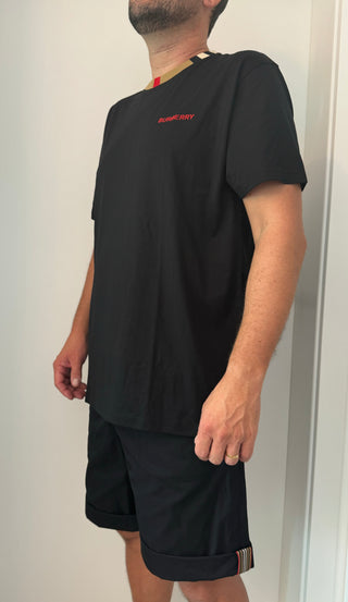 Burberry Black Shorts with Iconic Classic Stripe