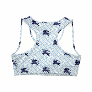Burberry Iight Blue Crop Top with Iconic Horse Logo