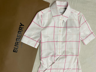 Burberry White Pink Caro Shirt Dress