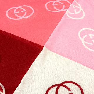 Gucci Tri Color Cotton Scarf Red/ Pink