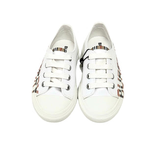 Burberry White Sneakers with Classic Colours Name Logo