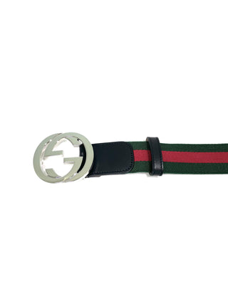 Gucci Classic Color Belt with Silver Blondie Buckle
