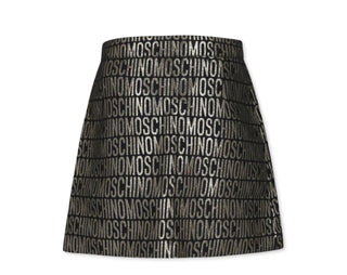 Moschino Gold Metallic Skirt With Logo