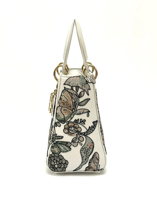 Lady Dior Medium Mexico Motif Microbead Embroidered Multicolor