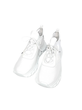 Prada White Triangle Logo Sneakers
