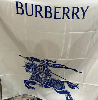 Burberry White Silk With Horse Print Scarf