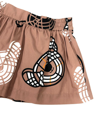 Burberry Brown Iconic Bear Logo Skirt