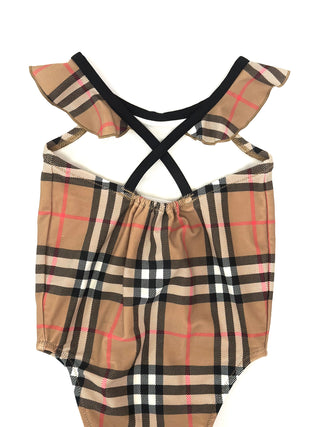 Burberry Classic Vintage Design Ruffle Arm Swimsuit