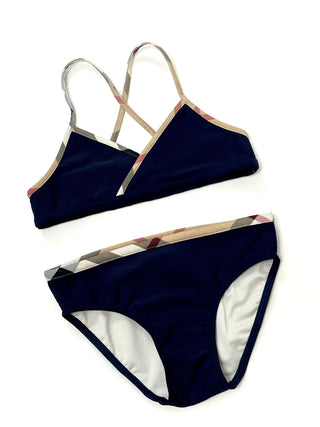 Burberry Navy Blue Classic Design Bikini