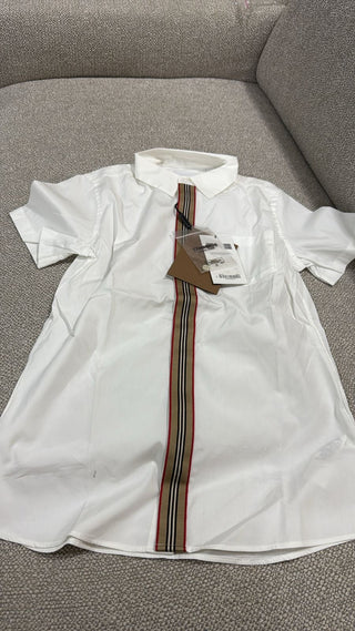 Burberry White Polo with Classic Icon