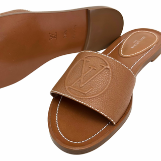 Louis Vuitton Brown Leather Flat Mules