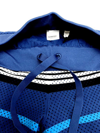 Burberry Blue White Black Stripe Mesh Shorts