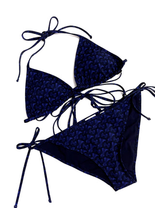 Burberry Dark Blue TB Logo Padded Bikini