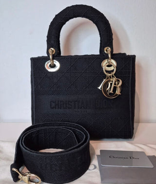 Christian Dior Black Lady D Lite Monogram Canvas