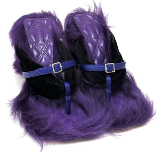 Burberry Faux Trimmed Leather Mules