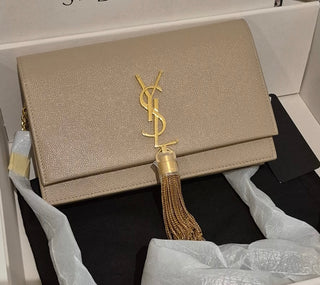 Saint Laurent Beige Kate Tassel