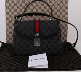 Gucci Balenciaga Small Jacquard Top Handle