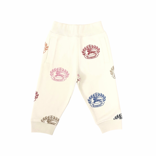 Burberry Beige Jogger Pants with Colourful round Brand Logo