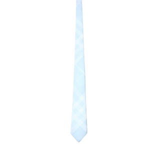 Burberry Silk Tie in Baby Blue Caro Patch
