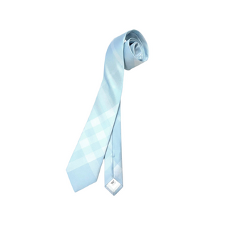 Burberry Silk Tie in Baby Blue Caro Patch