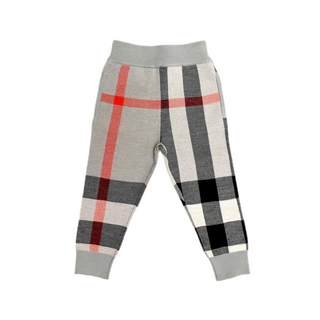 Burberry Classic Caro Patch Grey Wool Pants