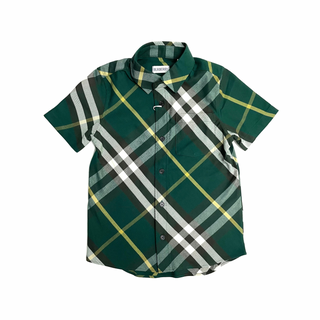 Burberry Green Classic Caro Patch Cotton Button Shirt