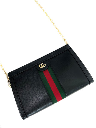 Gucci Ophidia Leather Chain Magnet Snap Bag