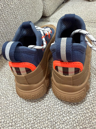 Burberry Kids Pebble Blue/ Brown Sneakers