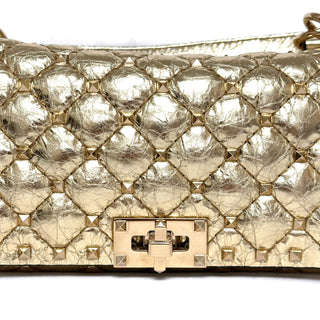 Valentino Garavani Rockstud Spike Small Laminated Nappa Bag