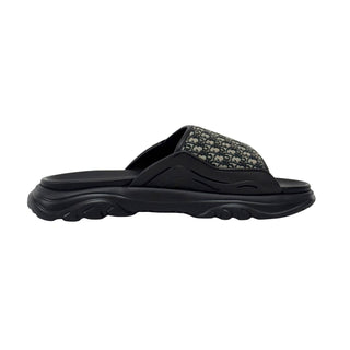 Christian Dior H Town Black Rubber Oblique Sandals