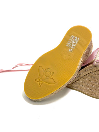 Gucci White Pink Ribbon Wedges