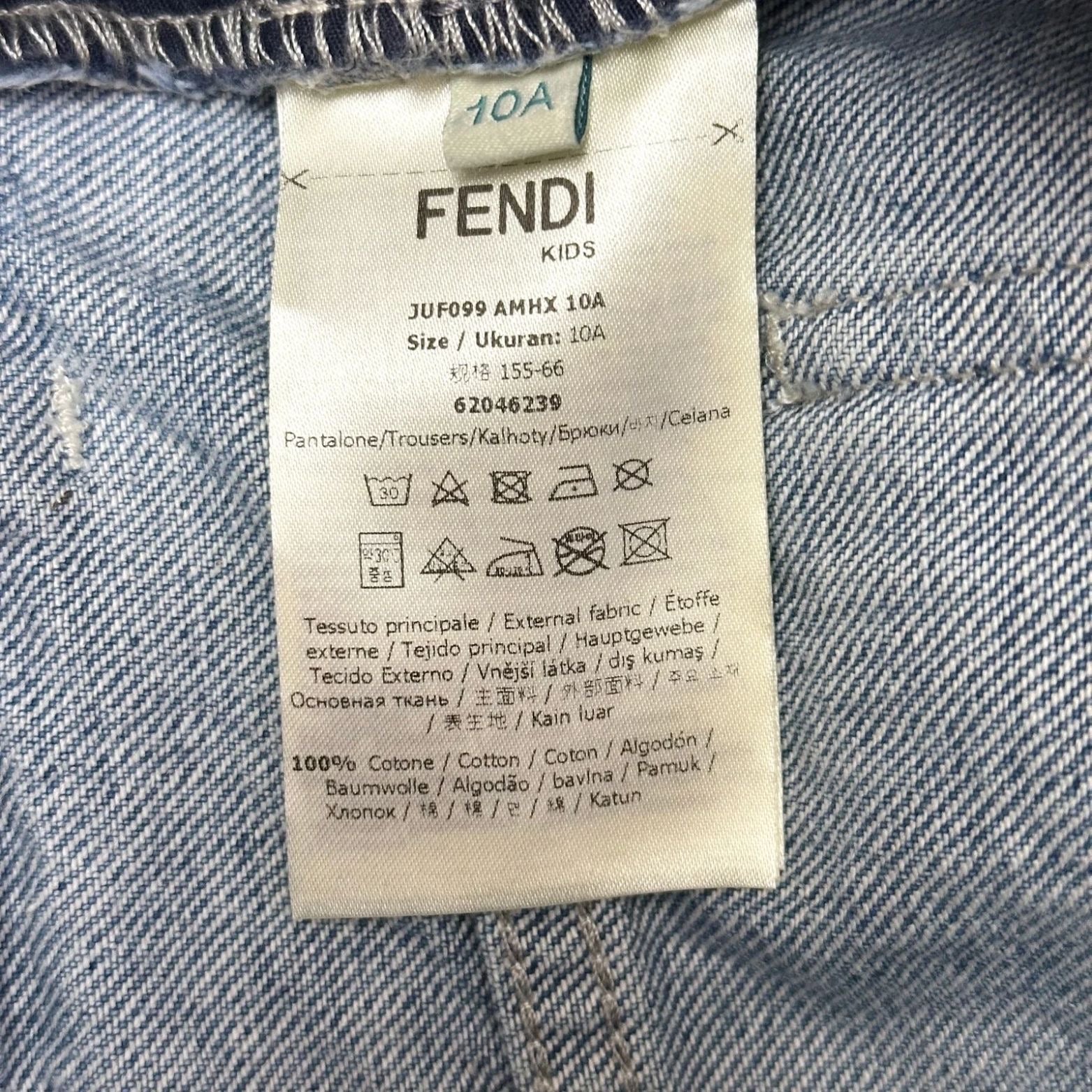 Fendi Kids Washed Denim Jeans