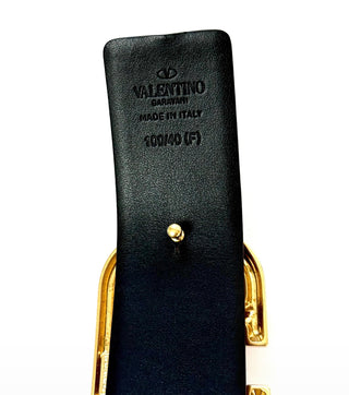 Valentino Reversible V Logo Belt in Glossy Calfskin Black/ Brown