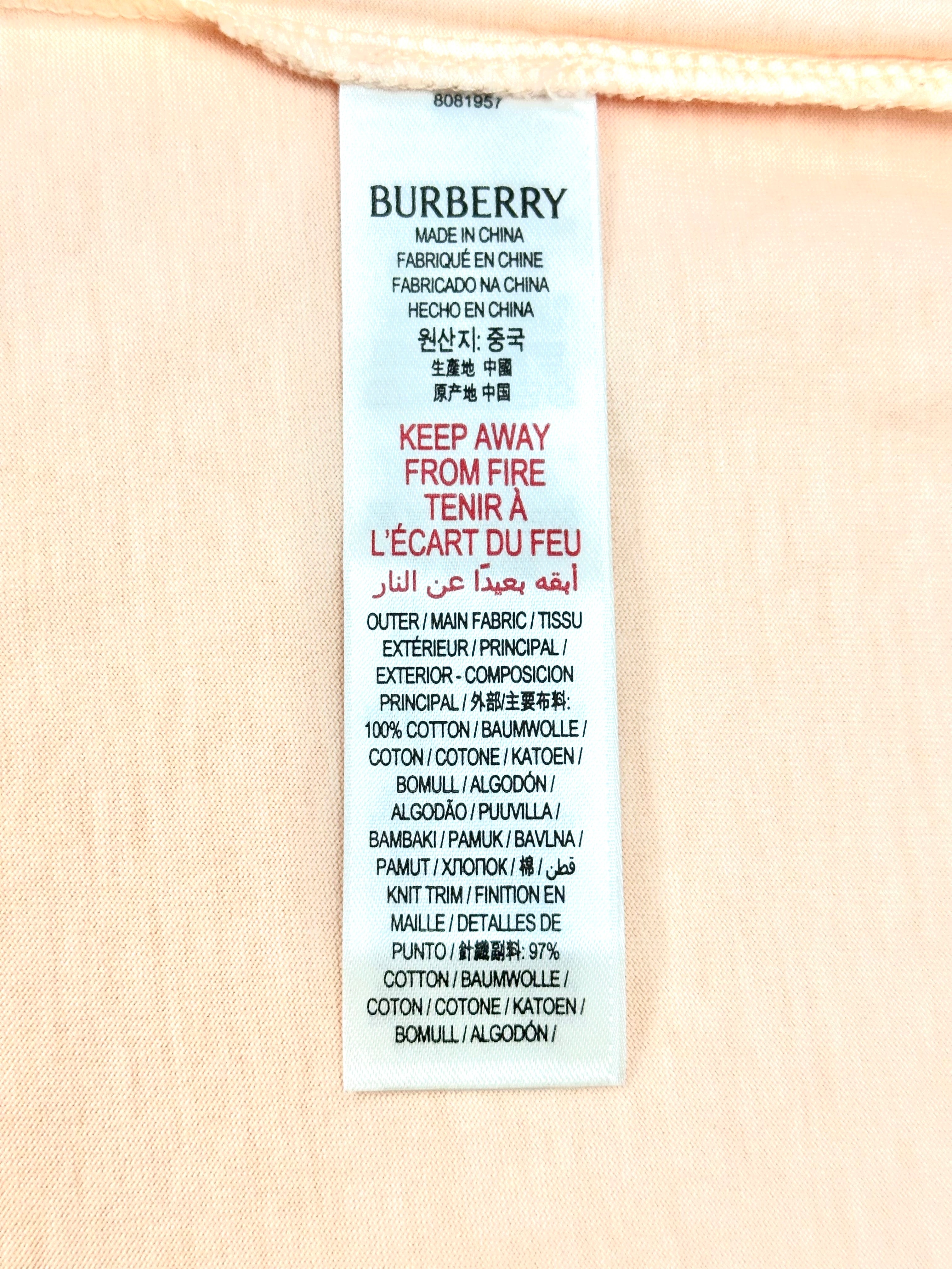 Burberry Peach Horse Embroidery T Shirt