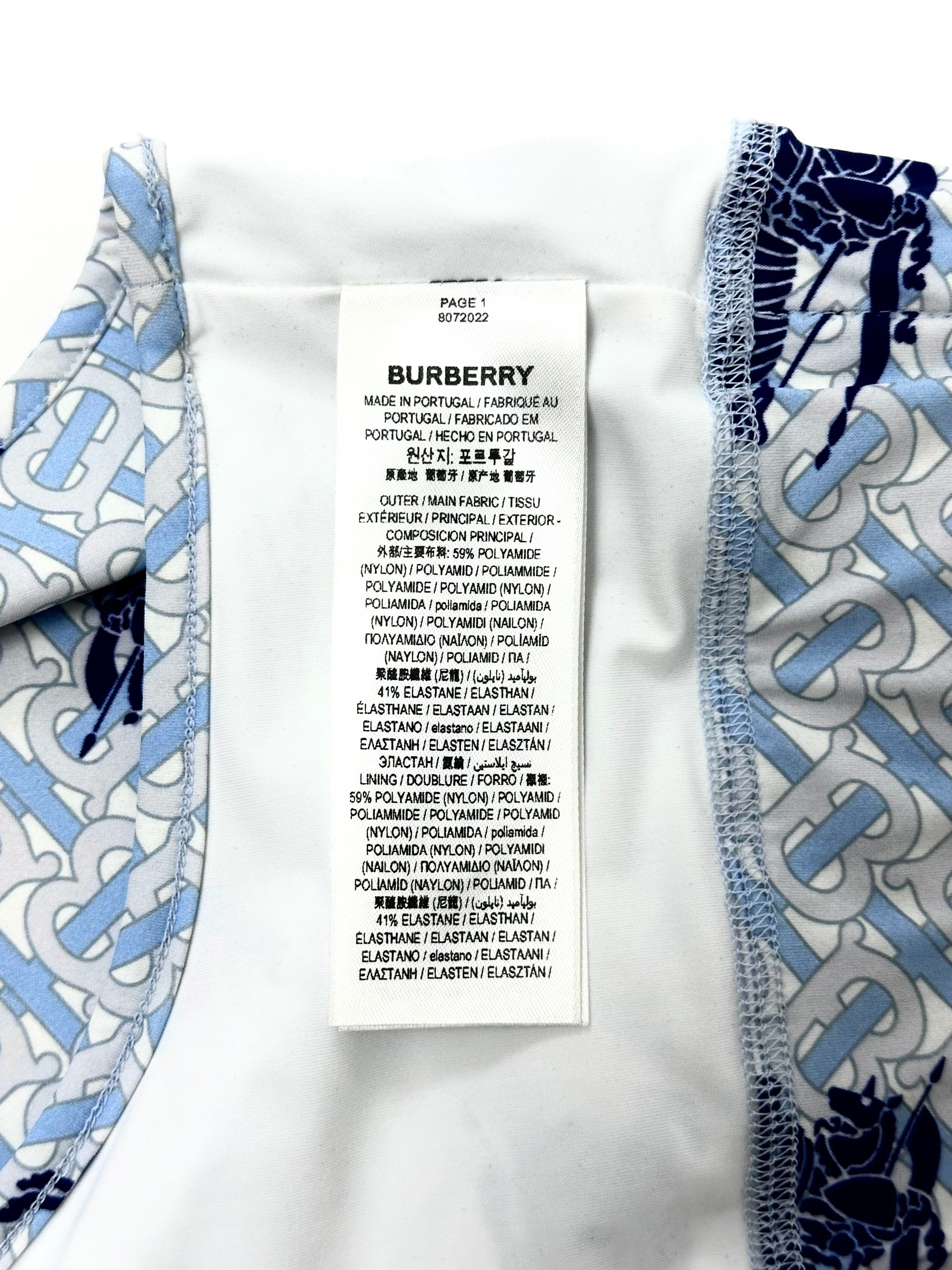 Burberry Iight Blue Crop Top with Iconic Horse Logo