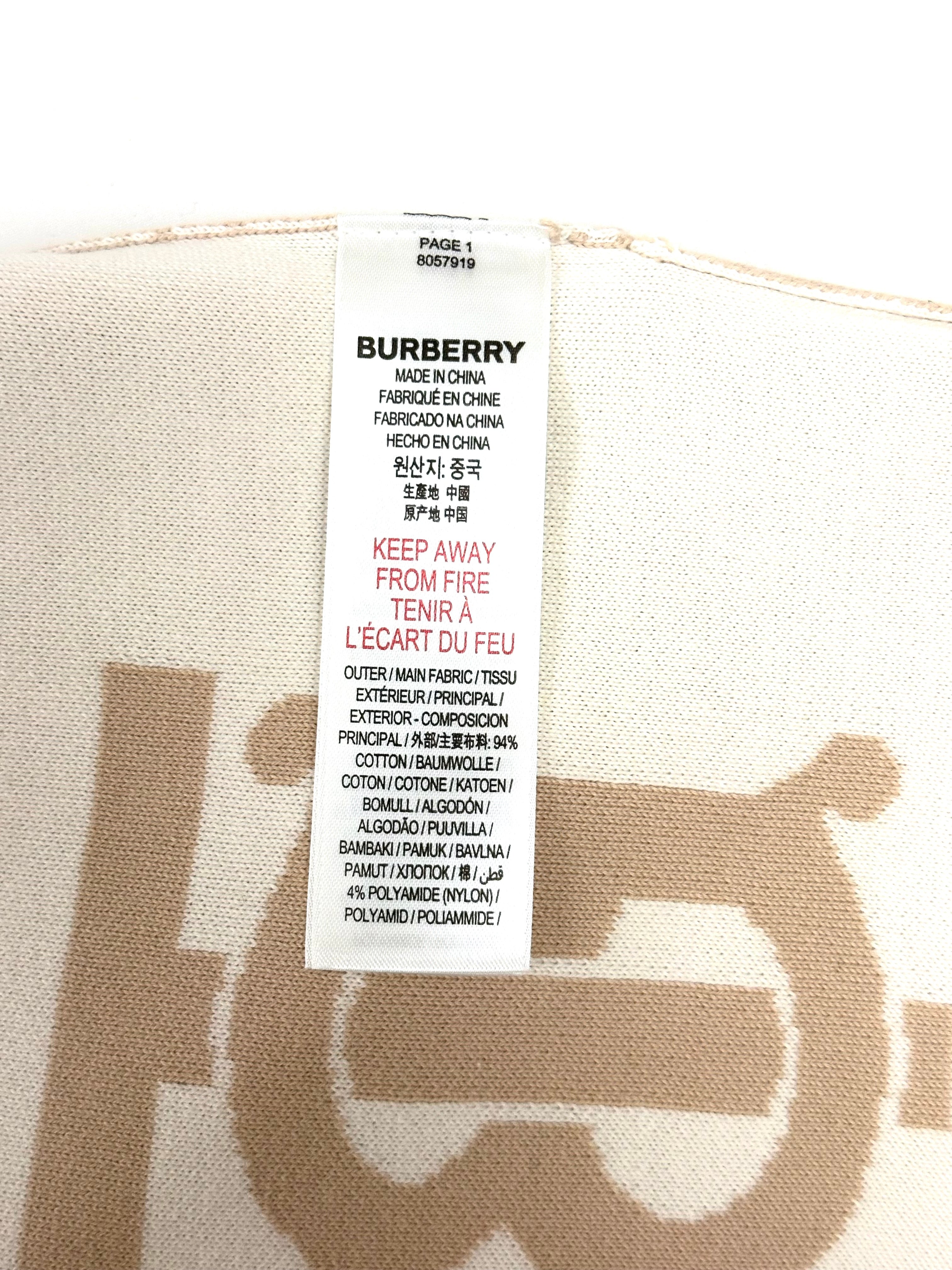Burberry Beige TB Logo Stars Wool Trousers