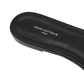 Louis Vuitton Black Leather Flat Mules