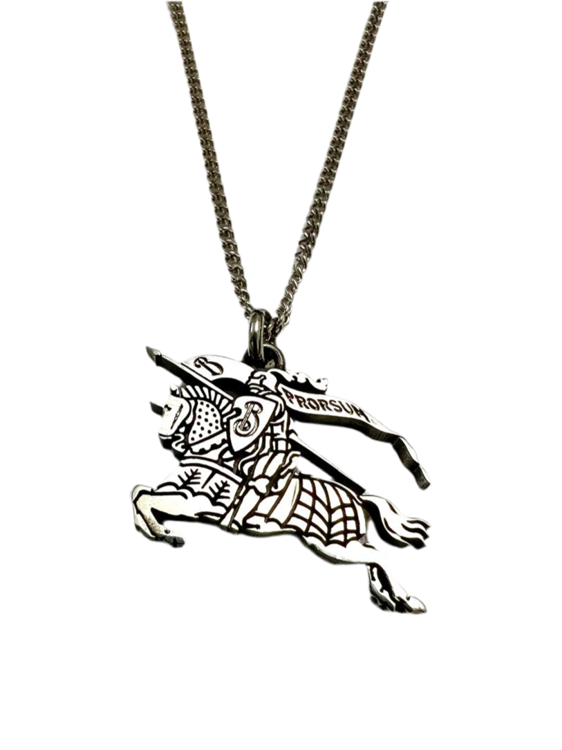 Burberry Horse Pendant Palladium Necklace
