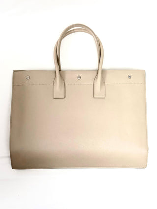 Saint Laurent Beige Calfskin Leather Gauge Tote Bag