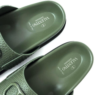 Valentino VLogo Sandals in Python Embossed Leather
