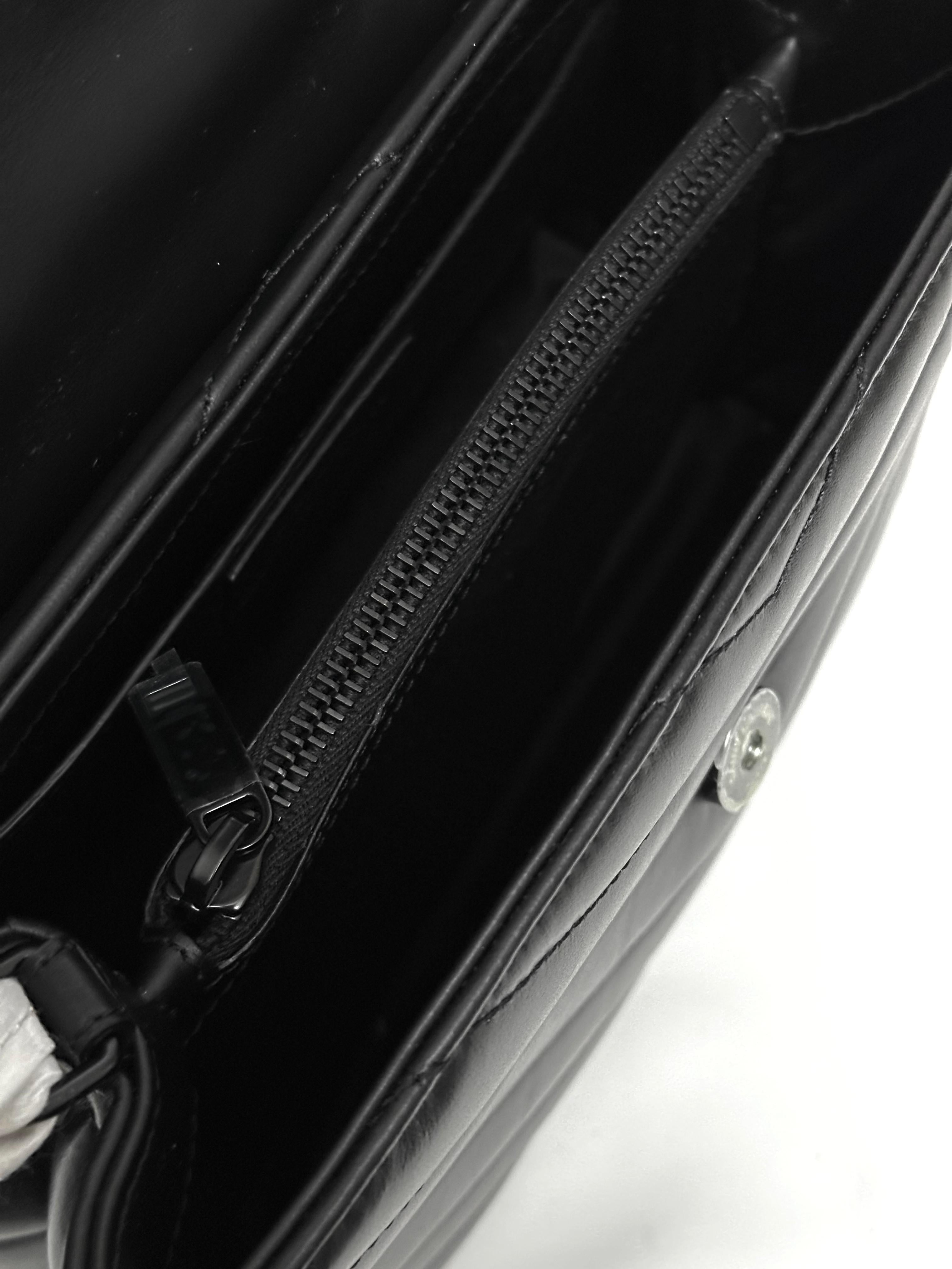 Saint Laurent Small Loulou Bag in Metalesse Leather Black On Black