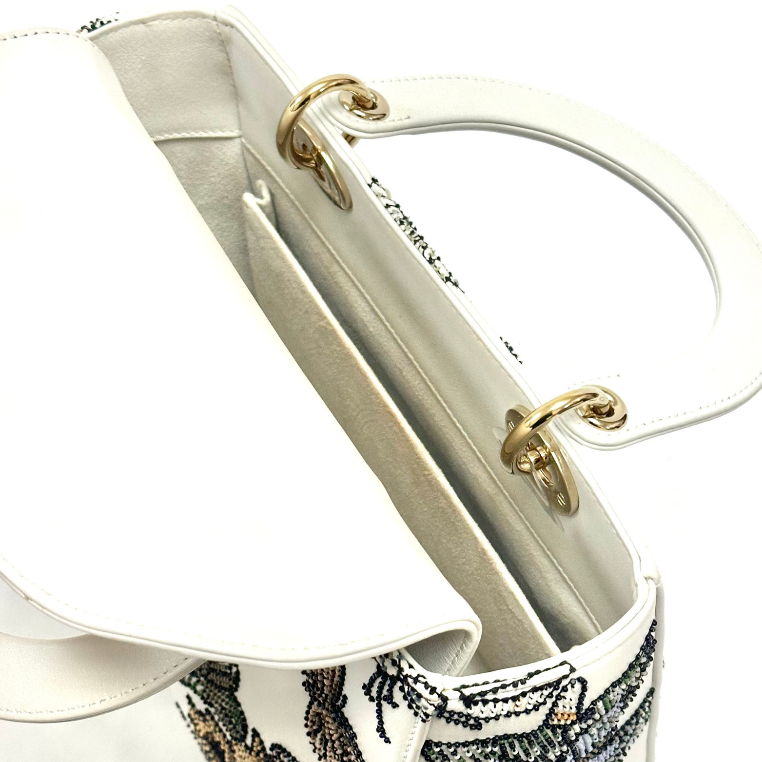 Lady Dior Medium Mexico Motif Microbead Embroidered Multicolor