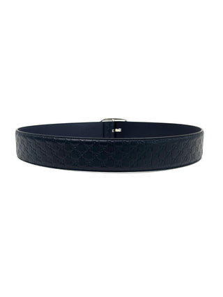Gucci Leather Belt GG with Silver Buckle