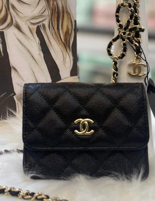 Chanel 21B Mini Wallet On Chain Gold
