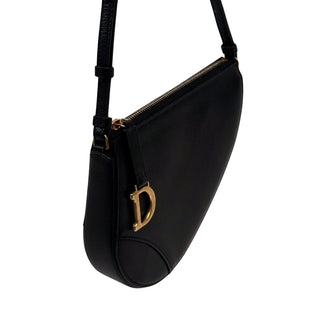 Christian Dior Goatskin Saddle Rodeo Pouch Black