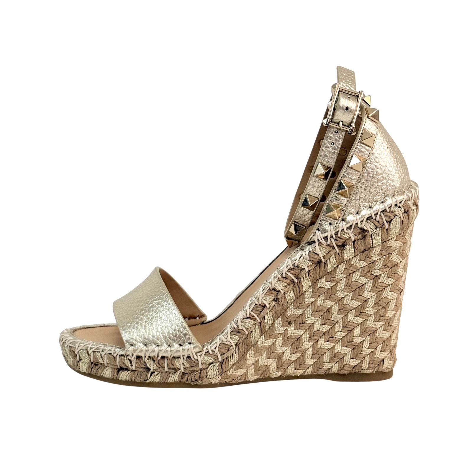 Valentino Rockstud Double Wedge Sandals
