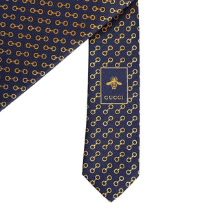 Gucci Silk Tie Navy/Yellow