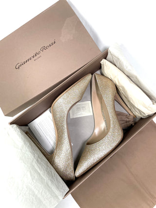 Gianvito Rossi Gold Glitter Heels